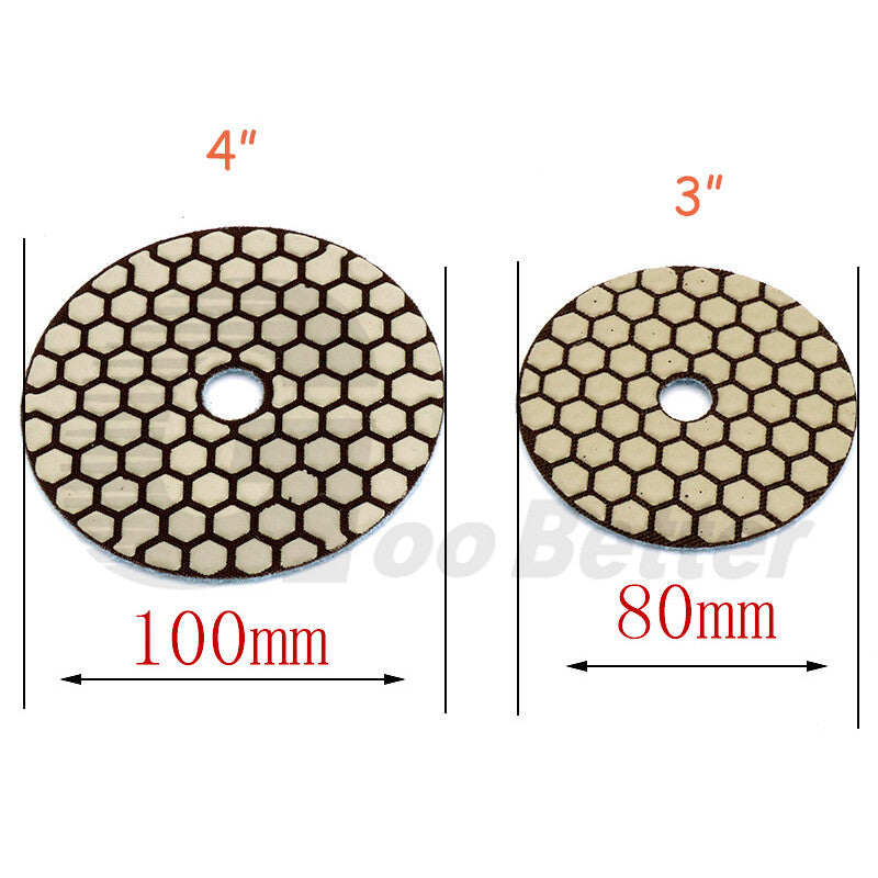 3" 4" Diamond Polishing Pads 75/100mm Grinder Disc Granite Marble Concrete Stone