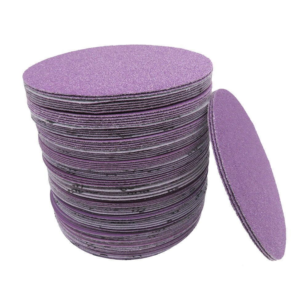 Flat Side View 5 Inch 125mm Purple Sandpaper - Waterproof Wet Dry Sanding Discs (HomeDIYer)