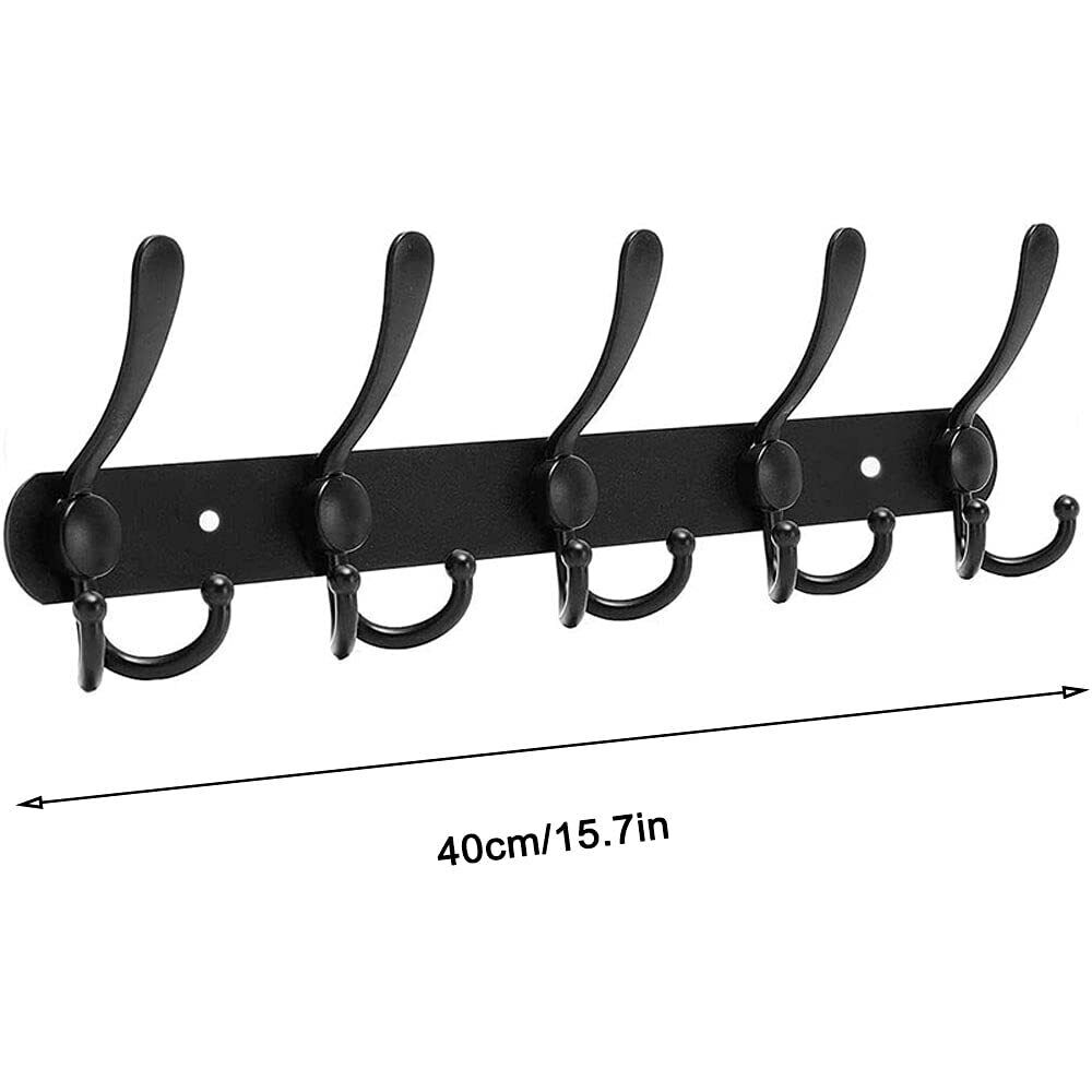 Hook rail coat hooks wall coat rack hooks stainless steel coat hooks black - HomeDIYer