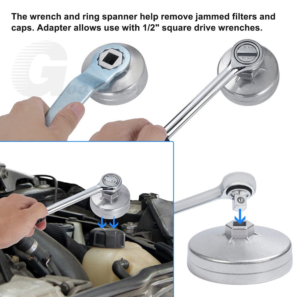 23x Aluminium Cap Type Oil Filter Wrench Set Automotive Removal Socket Tool Kit - HomeDIYer