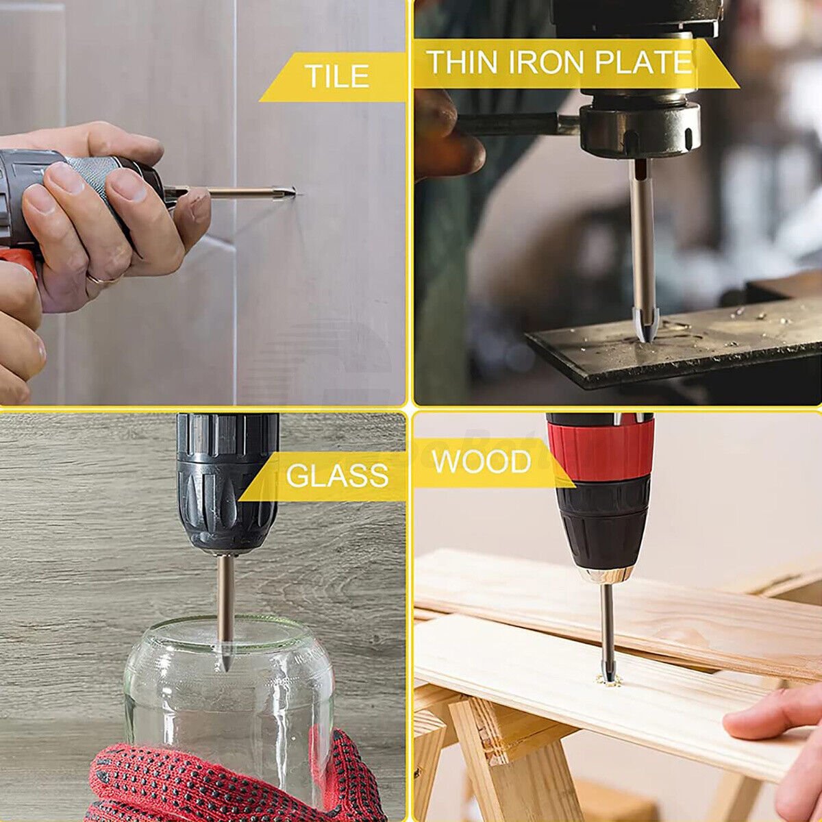 5 Efficient Universal Drilling Tool Cross Alloy Ceramic Triangle Drill Set 3 - 8mm - HomeDIYer