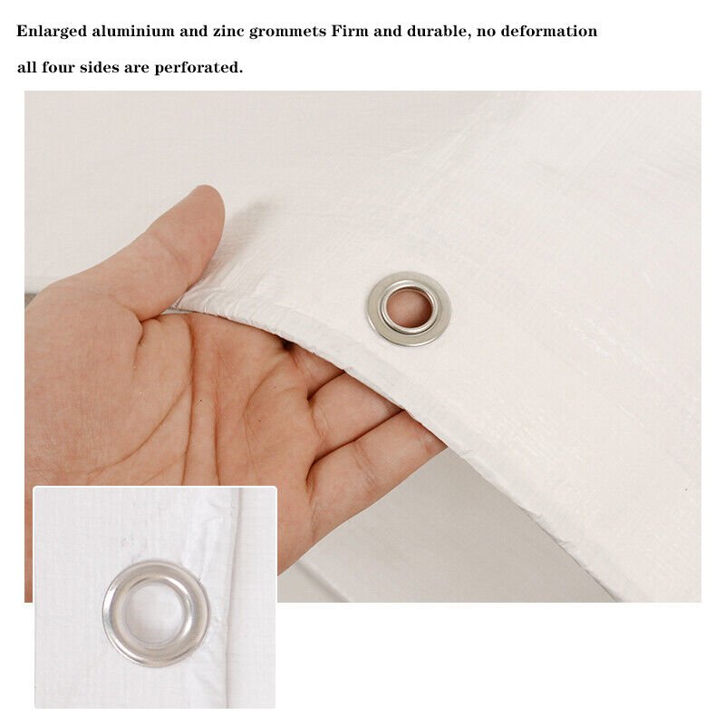 Heavy Duty Waterproof Tarpaulin Tarp Camping Tent Ground Cover Sheet ( White ) - HomeDIYer