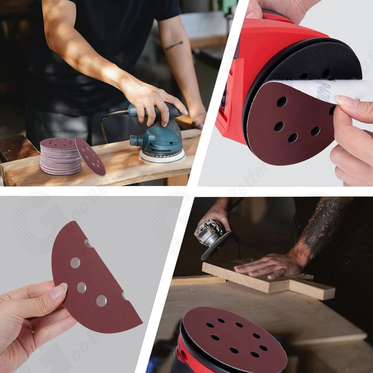 150pcs 5 Inch 8 Hole Dustless Hook and Loop Sanding Disc Sander Round Sandpaper - HomeDIYer
