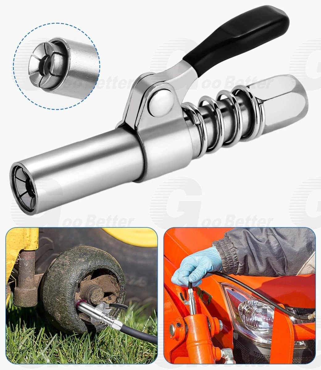 1Packs Grease Gun Coupler High - Pressure Quick Release Lock Oil Injection Nozzles - HomeDIYer