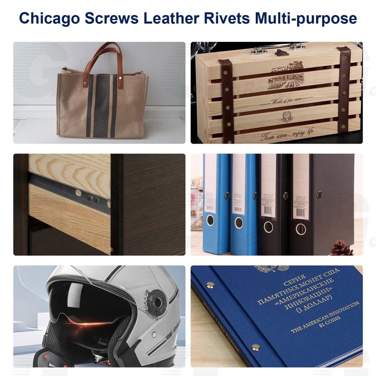 100 Set Chicago Screws for Leather Assorted 5 Color M4 Leather Rivets Screw Kit - HomeDIYer