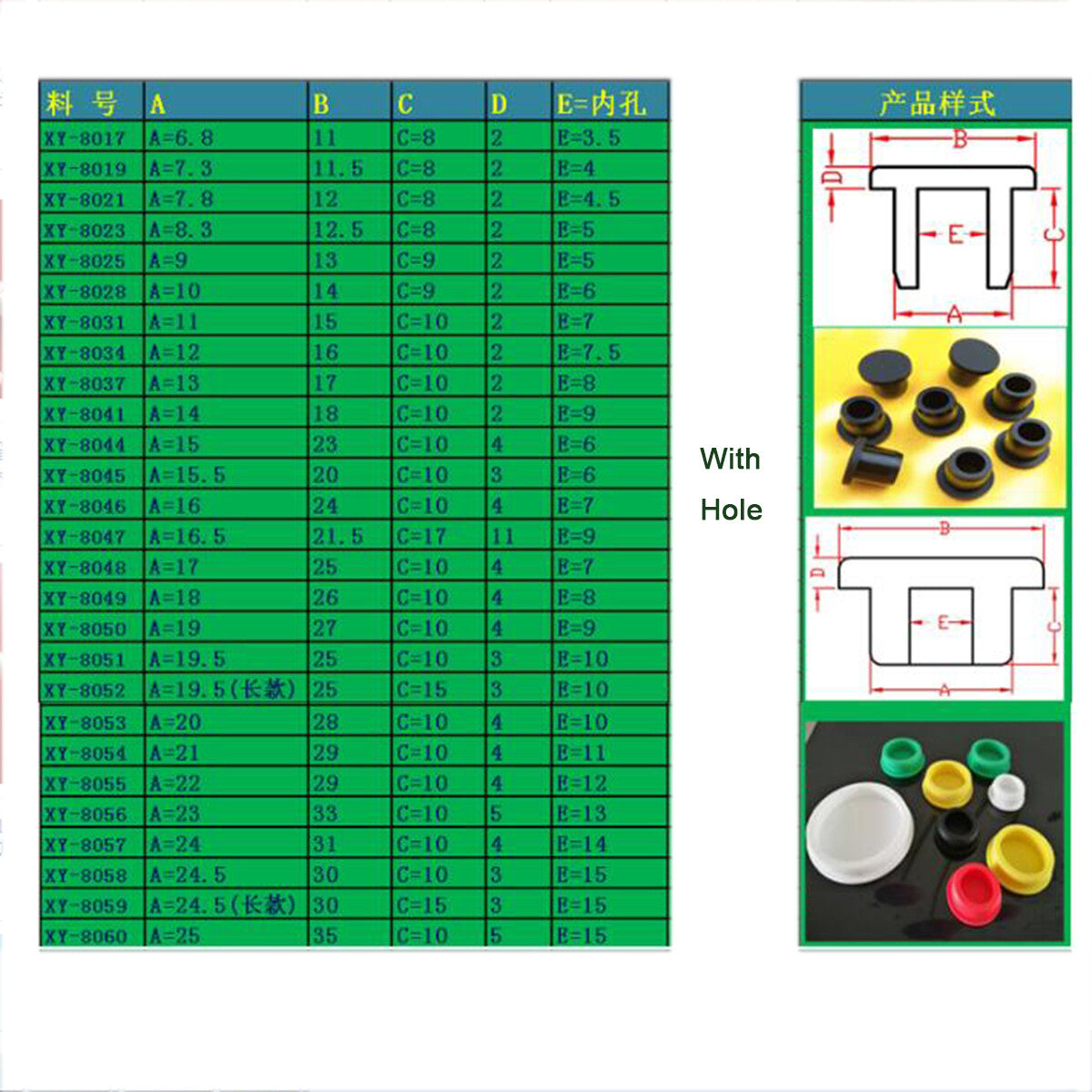 Hole Plug Silicone Rubber PVC Tube Pipe Blanking End Cap Sealing Inserts Plugs