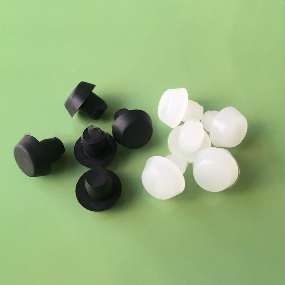 Black and White Plastic Blanking End Caps - assorted tube pipe inserts and hole plugs