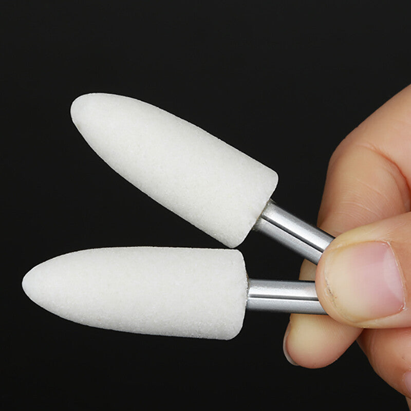 White Corundum Grinding Bit Buffing Sanding Polishing Burr Rotary Tool 6mm Shank