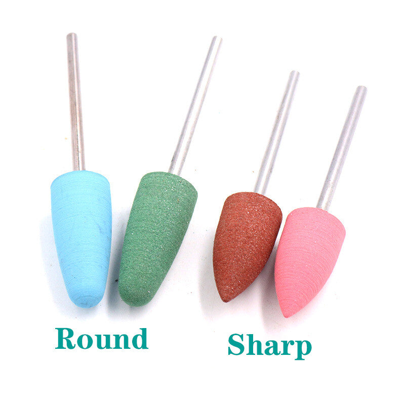 Bullet Polishing Wheel Rubber Fine Grit Buffing 4-10mm Sharp/Round 2.35mm Shank