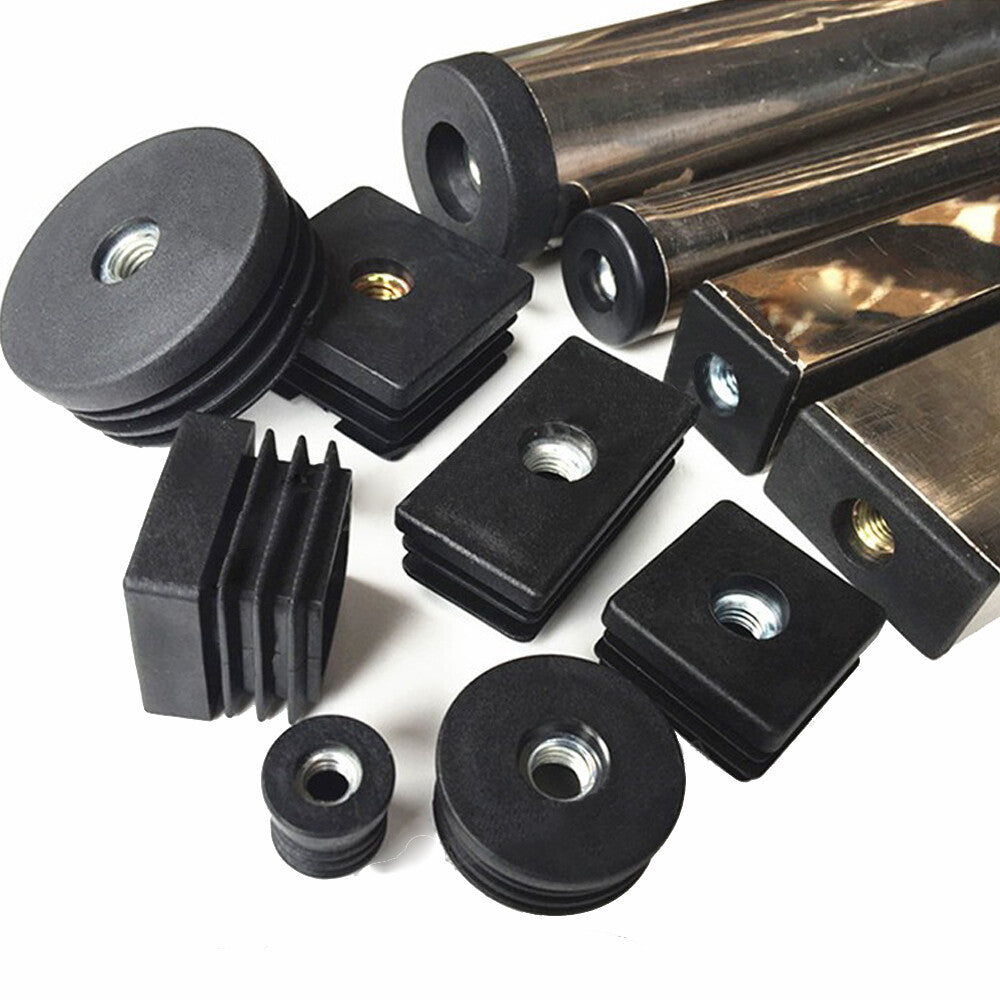 Rectangular Plugs With M6 / M8 / M10 Nut Hole Square Tube Plug Furniture Feet