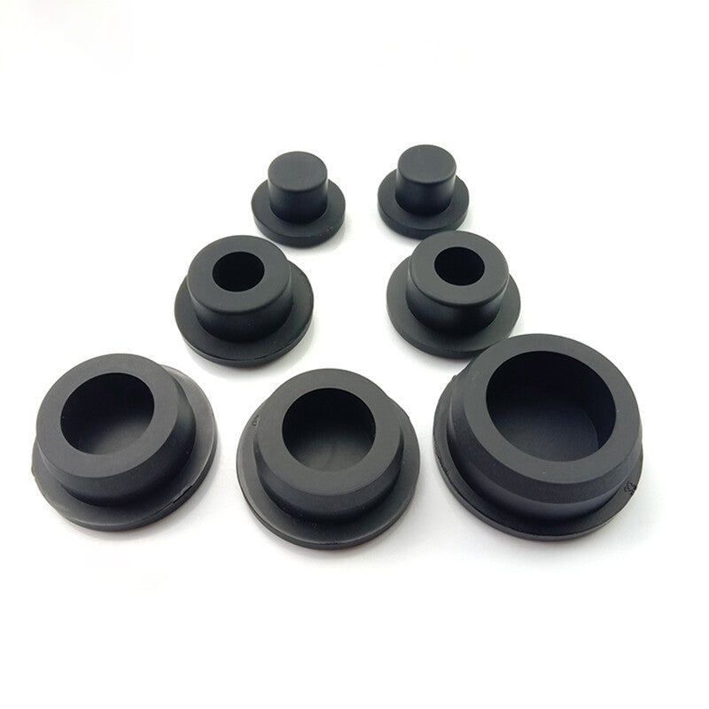 Multiple Round Silicone Seal Plugs (15.5~201.5mm) Arranged for Display