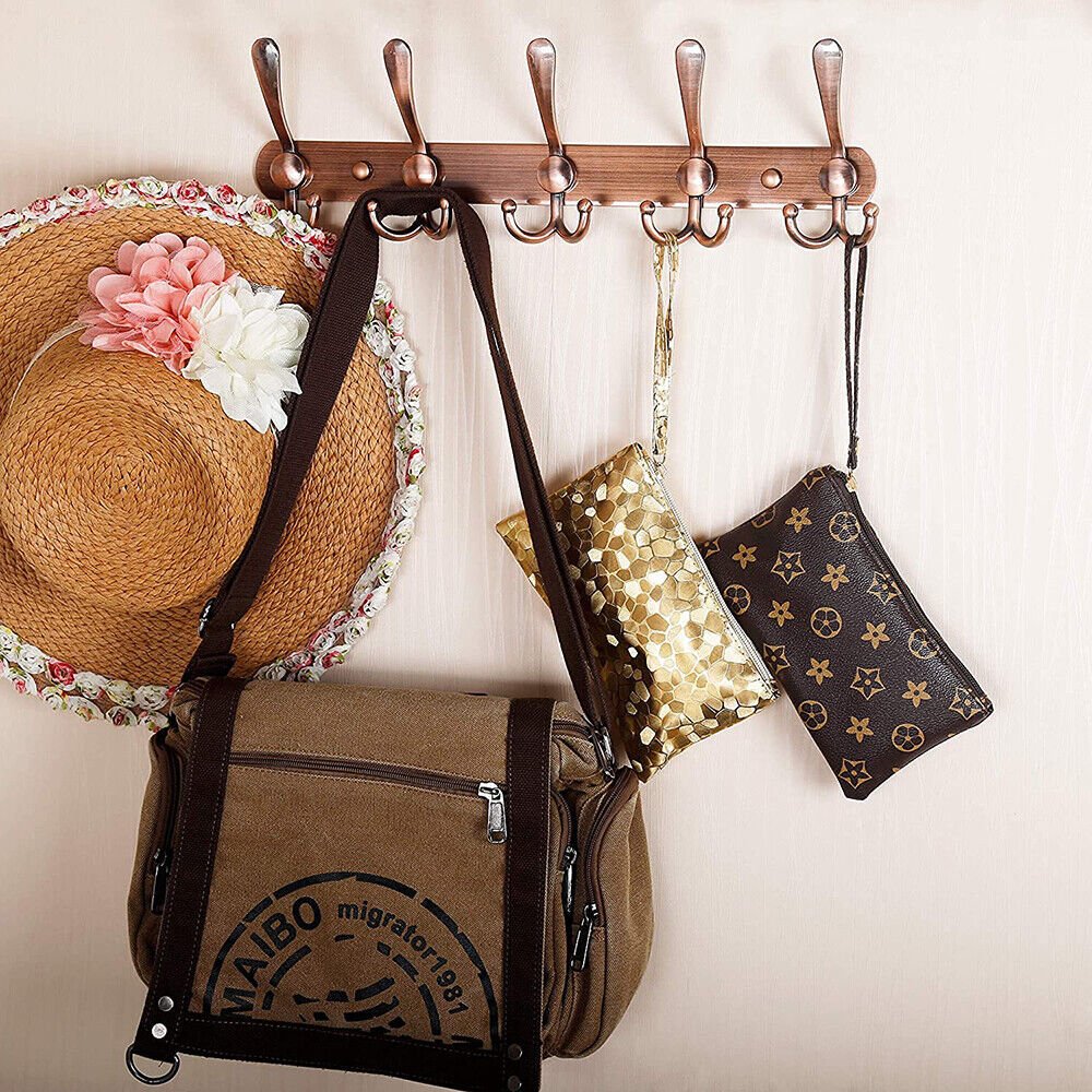 Hook rail coat hooks wall coat rack hooks stainless steel clothes hooks 5 hooks - HomeDIYer