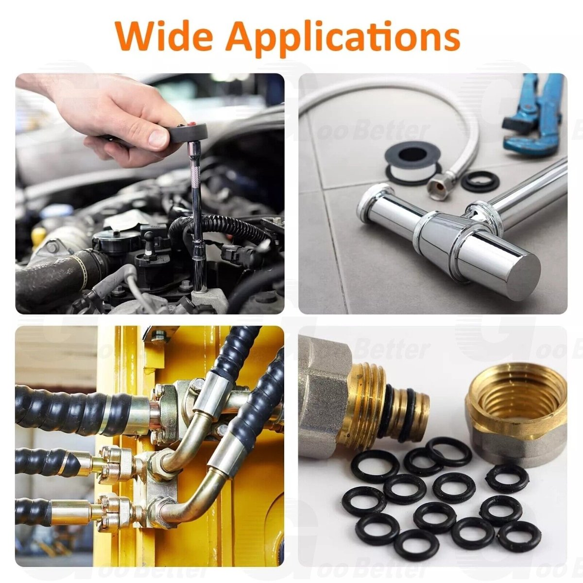 800pcs Nitrilerubber O Ring Seal Kit 6mm - 28mm Seals For Water, Oil And Gas Pipes - HomeDIYer