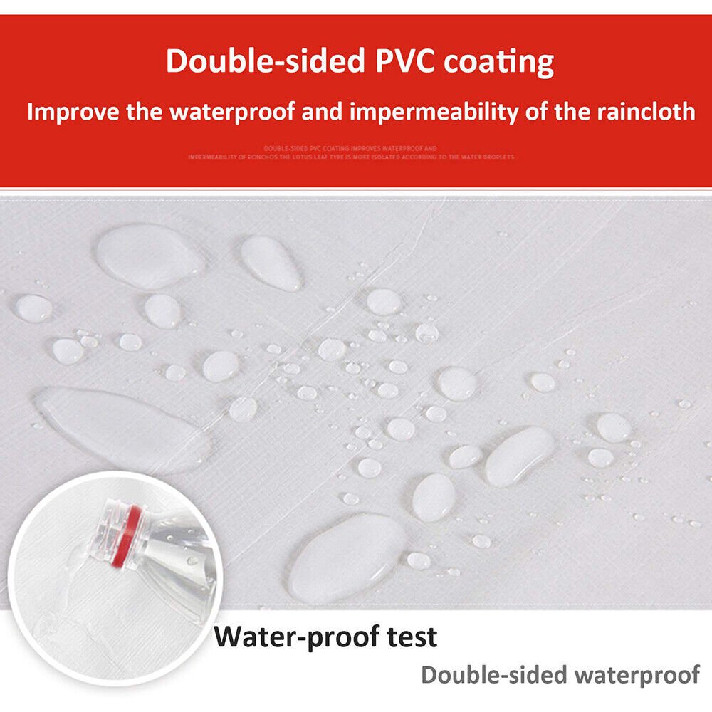 Heavy Duty Waterproof Tarpaulin Tarp Camping Tent Ground Cover Sheet ( White ) - HomeDIYer