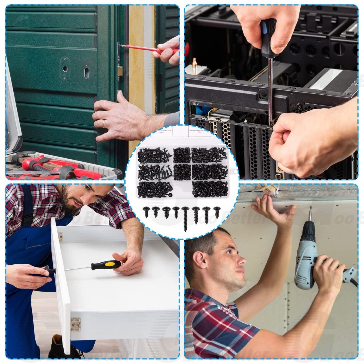340pcs Black Self Tapping/Drilling Screws Small Phillips Dome Head For Wood/meta - HomeDIYer