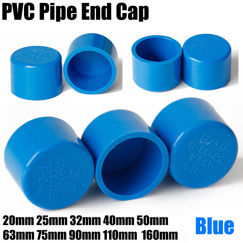 HomeDIYer Blue PVC End Caps with adhesive lining, 20mm to 160mm diameters