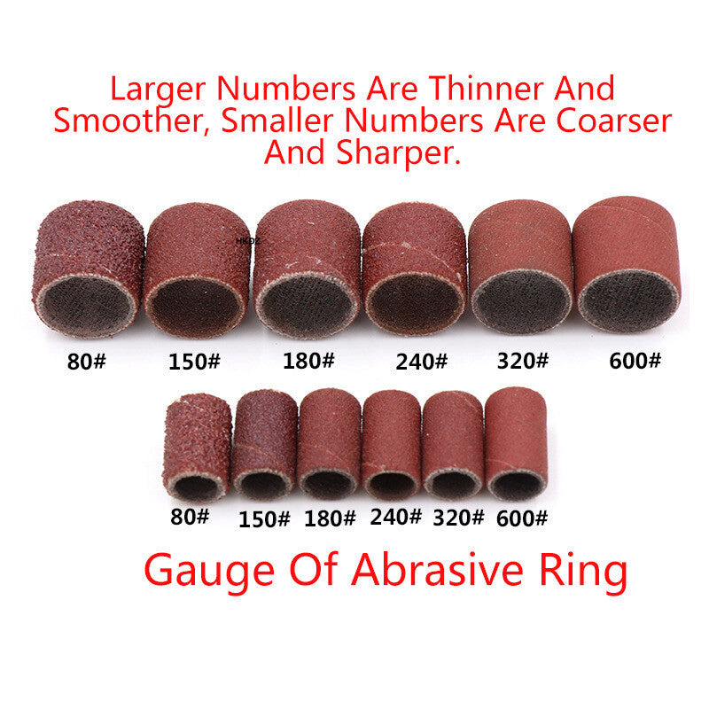 8mm/15mm Sanding Bands Ring Wheel Abrasive Sandpaper Grinding Drill 80#~600 Grit
