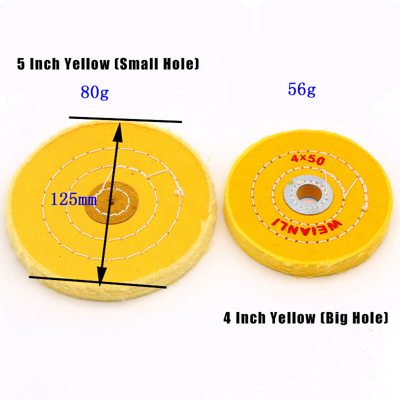 2"-8" Polishing Cloth Wheel Yellow / White Buffing Wheel Pads Jade Metal