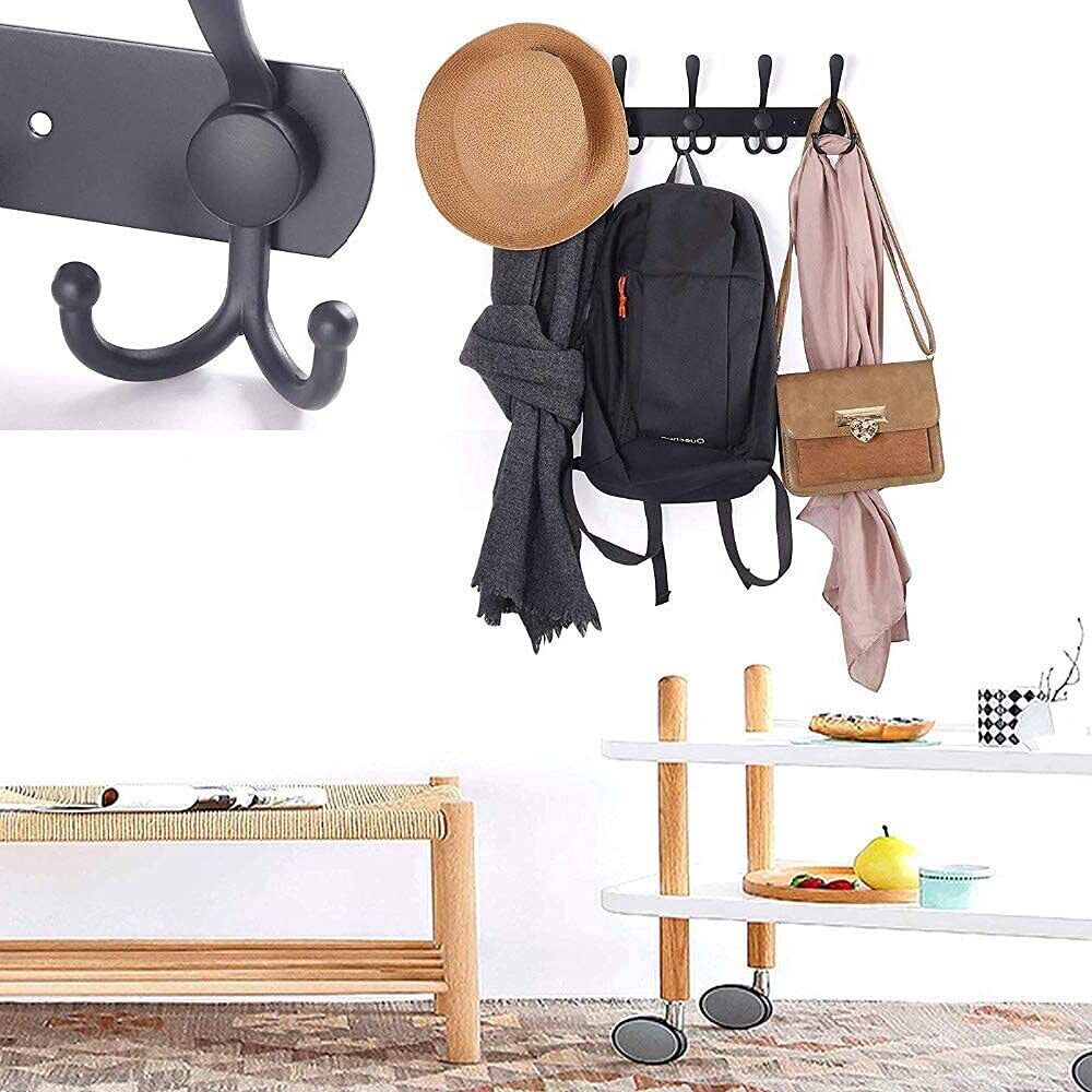 Hook rail coat hooks wall coat rack hooks stainless steel coat hooks black - HomeDIYer