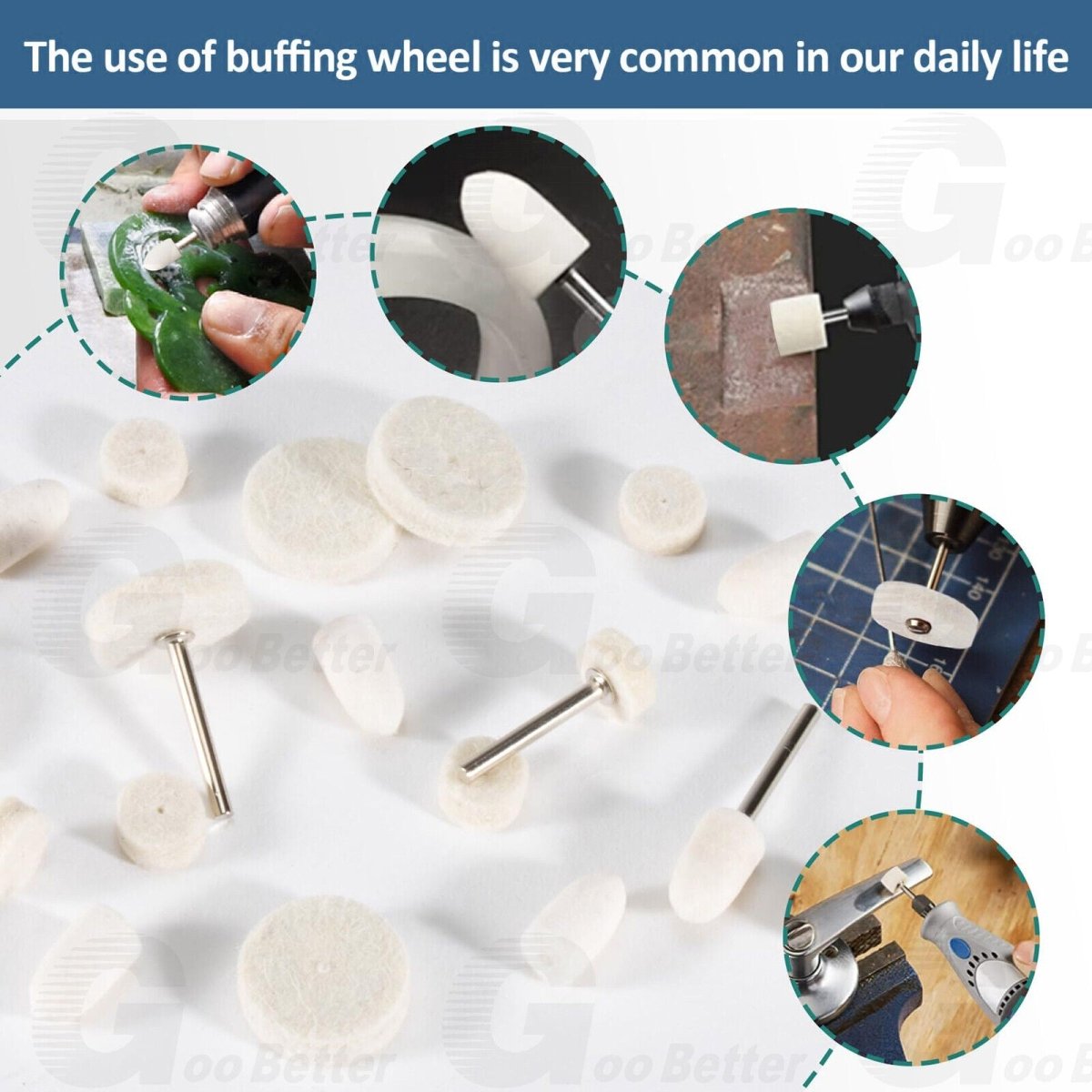 88Pcs dremel polishing kit Wool Buffing Pads Felt Rotary Tool Waxing - Head Wheel - HomeDIYer