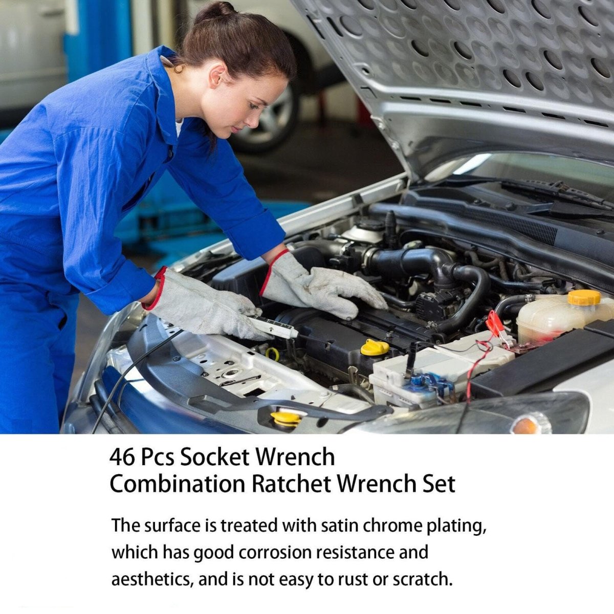 46Pcs Metric Socket Set Ratchet Torx Wrench Kit 1/4" Drive Repair Tool with Case - HomeDIYer
