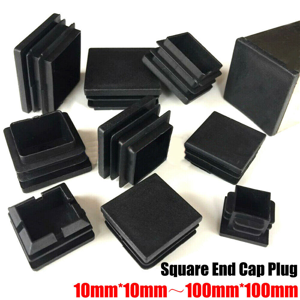 HomeDIYer Black Square Plastic Blanking End Caps for square tube protection