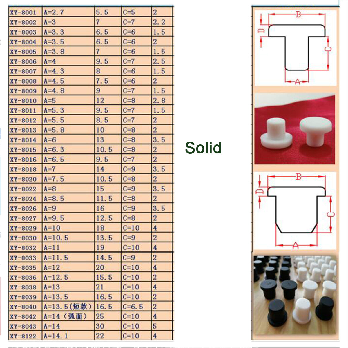 Hole Plug Silicone Rubber PVC Tube Pipe Blanking End Cap Sealing Inserts Plugs