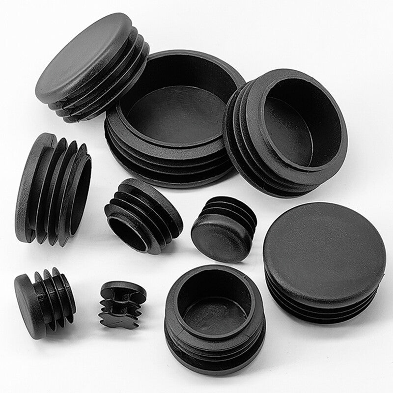 Industrial black plastic end caps (12mm-76mm) round blanking plugs for pipe sealing