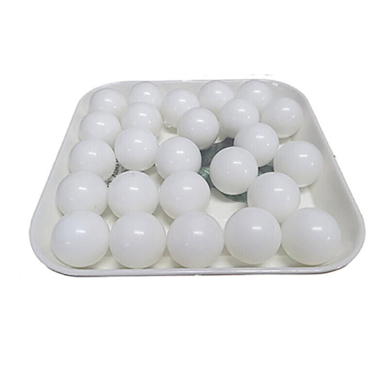 Multiple solid POM plastic balls in various sizes (2~50.8mm) displayed together
