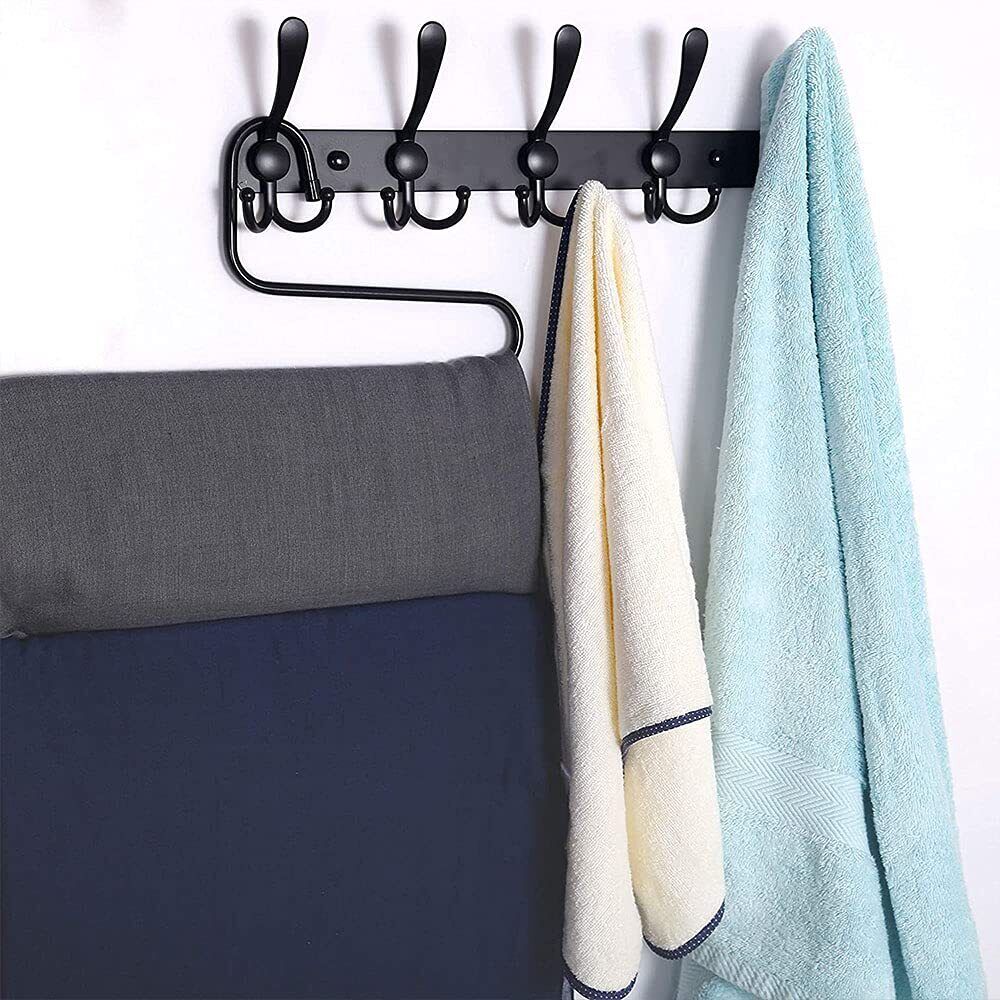 Hook rail coat hooks wall coat rack hooks stainless steel coat hooks black - HomeDIYer
