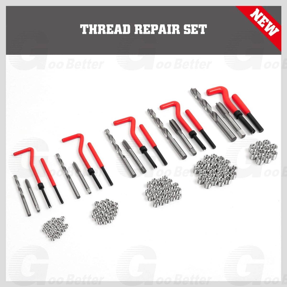131PCS Helicoil Type Thread Repair Kit rethread Stripped M5 M6 M8 M10 M12 Metric - HomeDIYer
