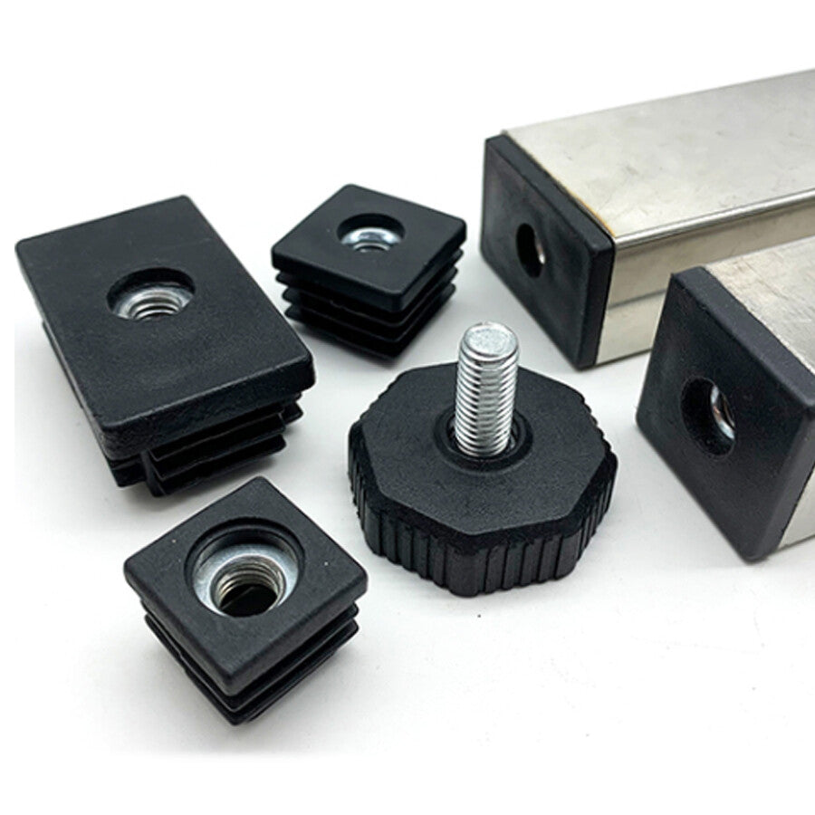 M8 Nut Plug Inserts End Cap + Adjustable Table Foot Furniture Leveling Feet 39mm