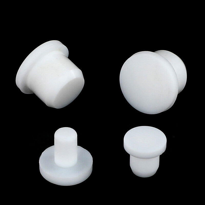 White Silicone Rubber Hole Plug Blanking End Cap Inserts Bung Solid Plugs 2.7mm~14mm