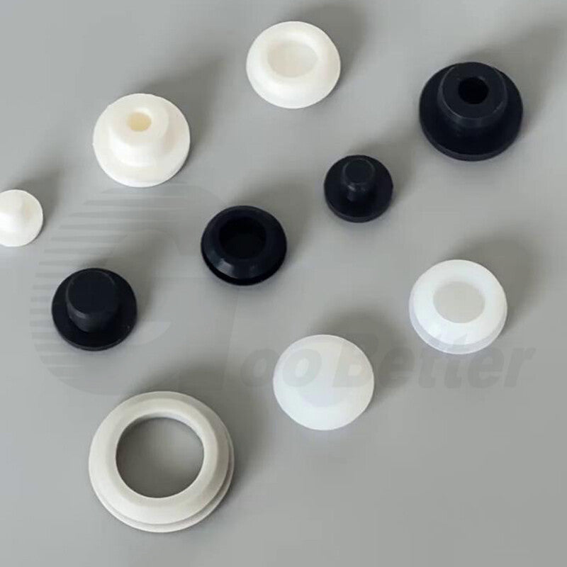 White Snap-On Hole Plug Silicone Rubber Blanking Seal Bung Pipe Tube (2.5mm-60.6mm)