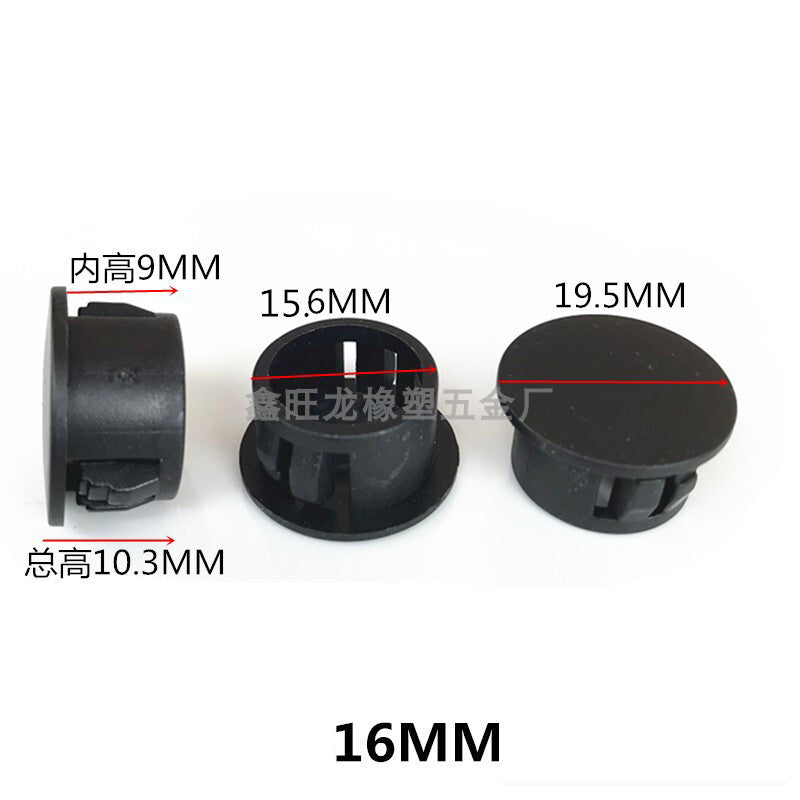 6mm~30mm Hole Plugs Plastic Blanking End Caps Tube Pipe Inserts Plug Bung Black