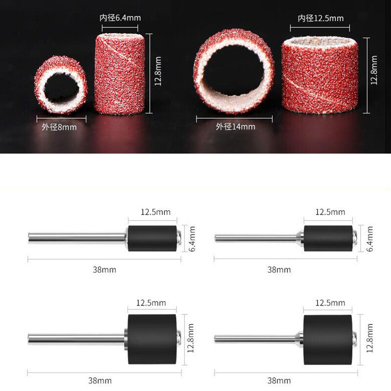 Sanding Bands Drum Sleeves Nail Electric Drill File Machine Bits Grit 80# ~ 600#