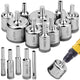 15 Pcs Diamond Drill Bit Set Hole Drill 6mm-50mm For Glass Marble Granite