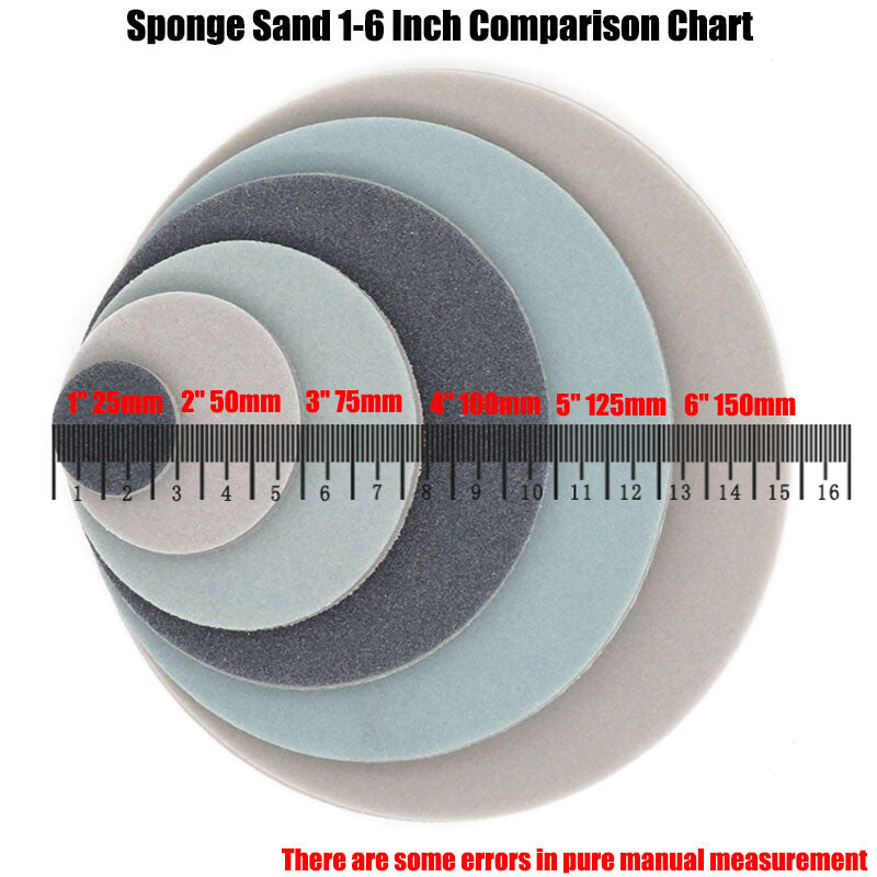 3" 75mm Sponge Foam Hook Loop Sandpaper Wet / Dry Sanding Pad Disc 300#-3000#