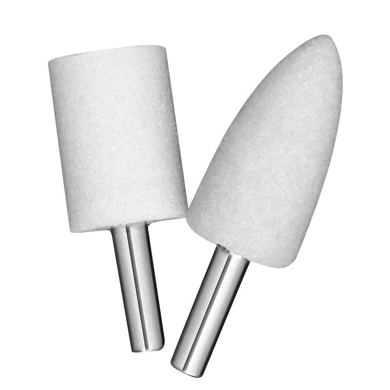 White Corundum Grinding Bit Buffing Sanding Polishing Burr Rotary Tool 6mm Shank