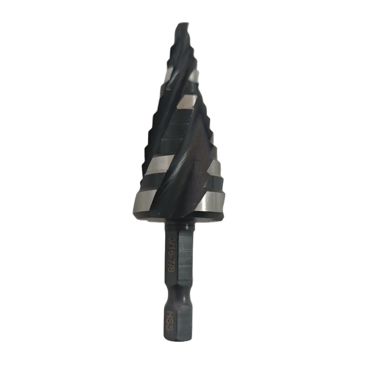 10‑Piece HSS Imperial Step Drill Bits · 4‑Flute Hex Shank