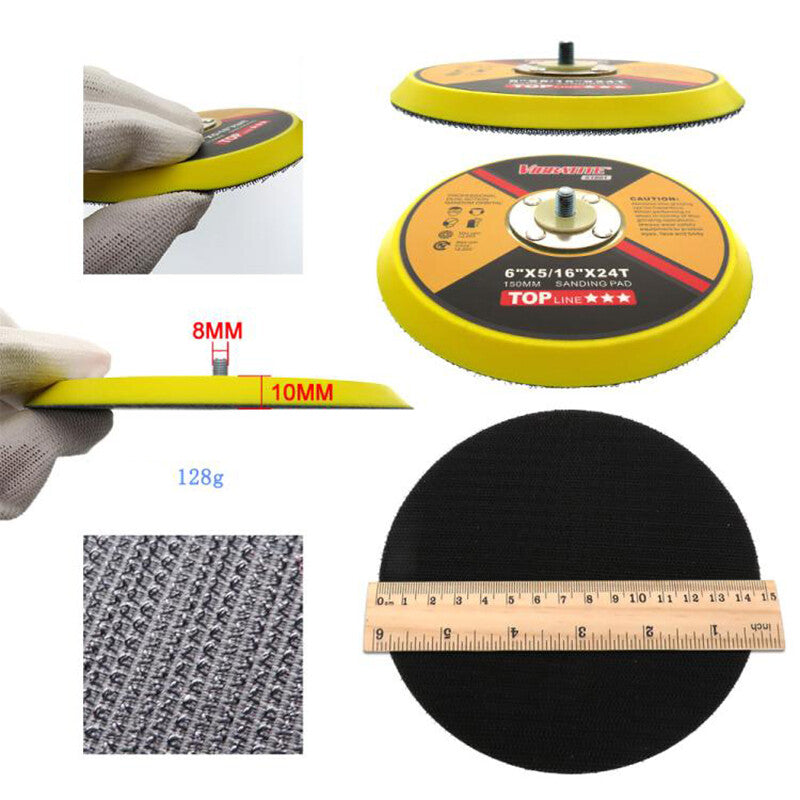 2"-6" Backing Pad + Sandpaper - Hook Loop Fixing for HomeDIYer Sanding