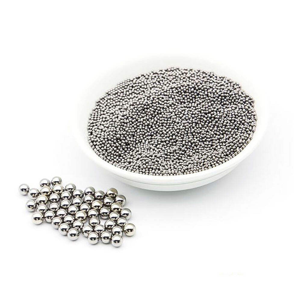 Assorted size aluminium sphere beads (0.5-12mm) with polished surface, ideal for DIY crafts
