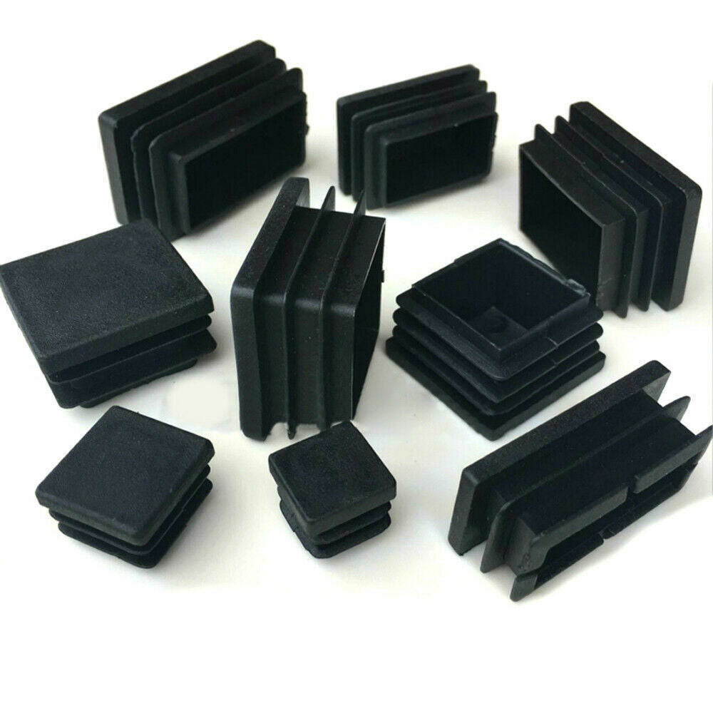 Application example showing square end caps used in industrial shelving