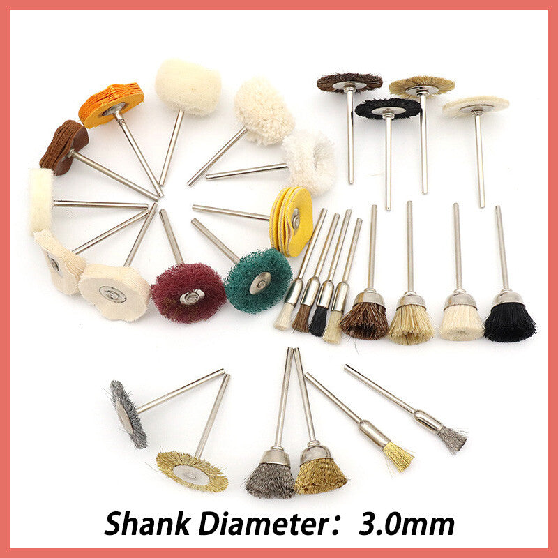 3.0mm Shank Polishing Brush Buffing Wheel Discs For Drill Bit Grinder Rotary NEW