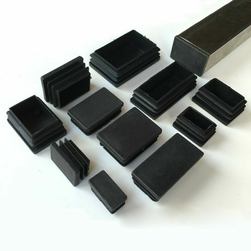 Square / Rectangle Plastic Black Blanking End Cap Tube
