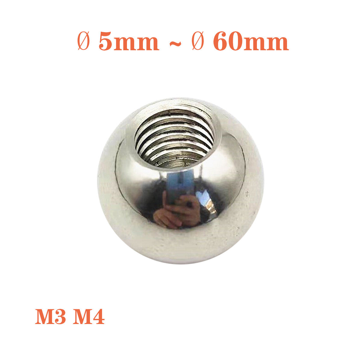 Stainless Steel Thread Ball Bearing with Half-hole - M3 and M4 Size Display