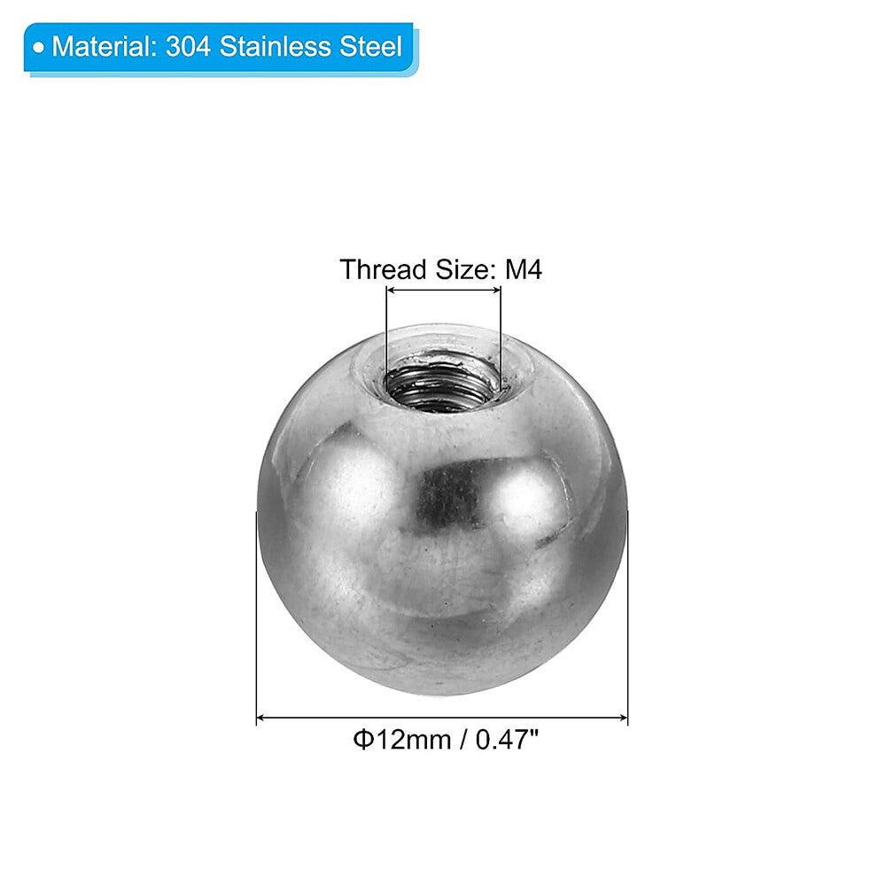 Stainless Steel Drilling Female Thread M3 M4 M5 M6 Blind Hole Balls Nuts Knob