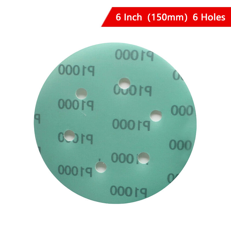 50/125/150mm Wet & Dry Sandpaper Polyester Film Green Sand Hook & Loop 40-2000P 10Pcs