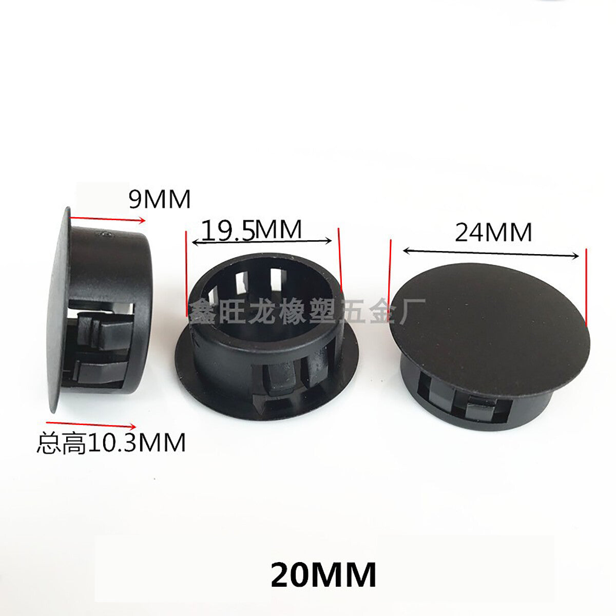 6mm~30mm Hole Plugs Plastic Blanking End Caps Tube Pipe Inserts Plug Bung Black