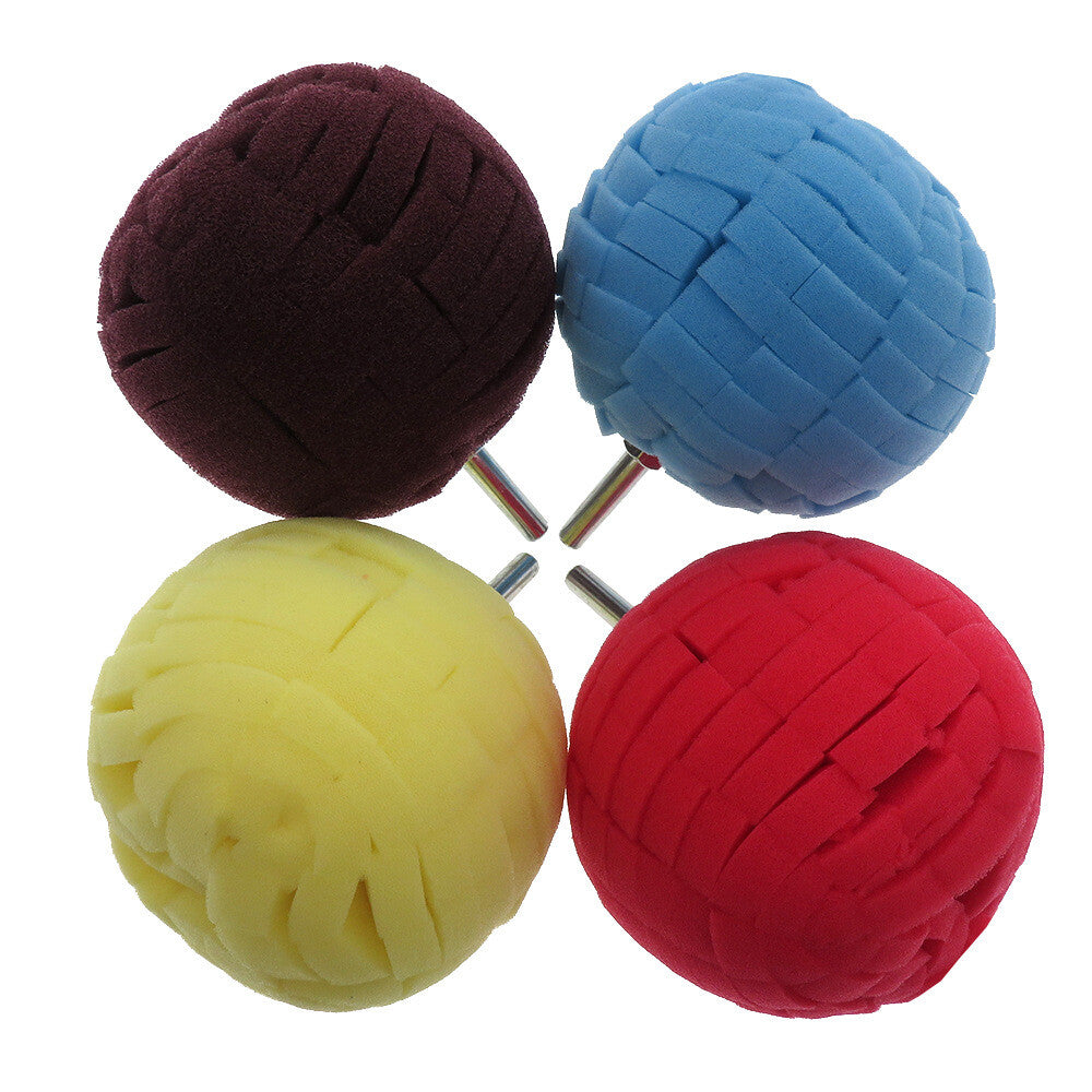 80mm Car Wheel Brush Sponge Ball Foam Buffing Pad Polishing Waxing Cleaning Tool